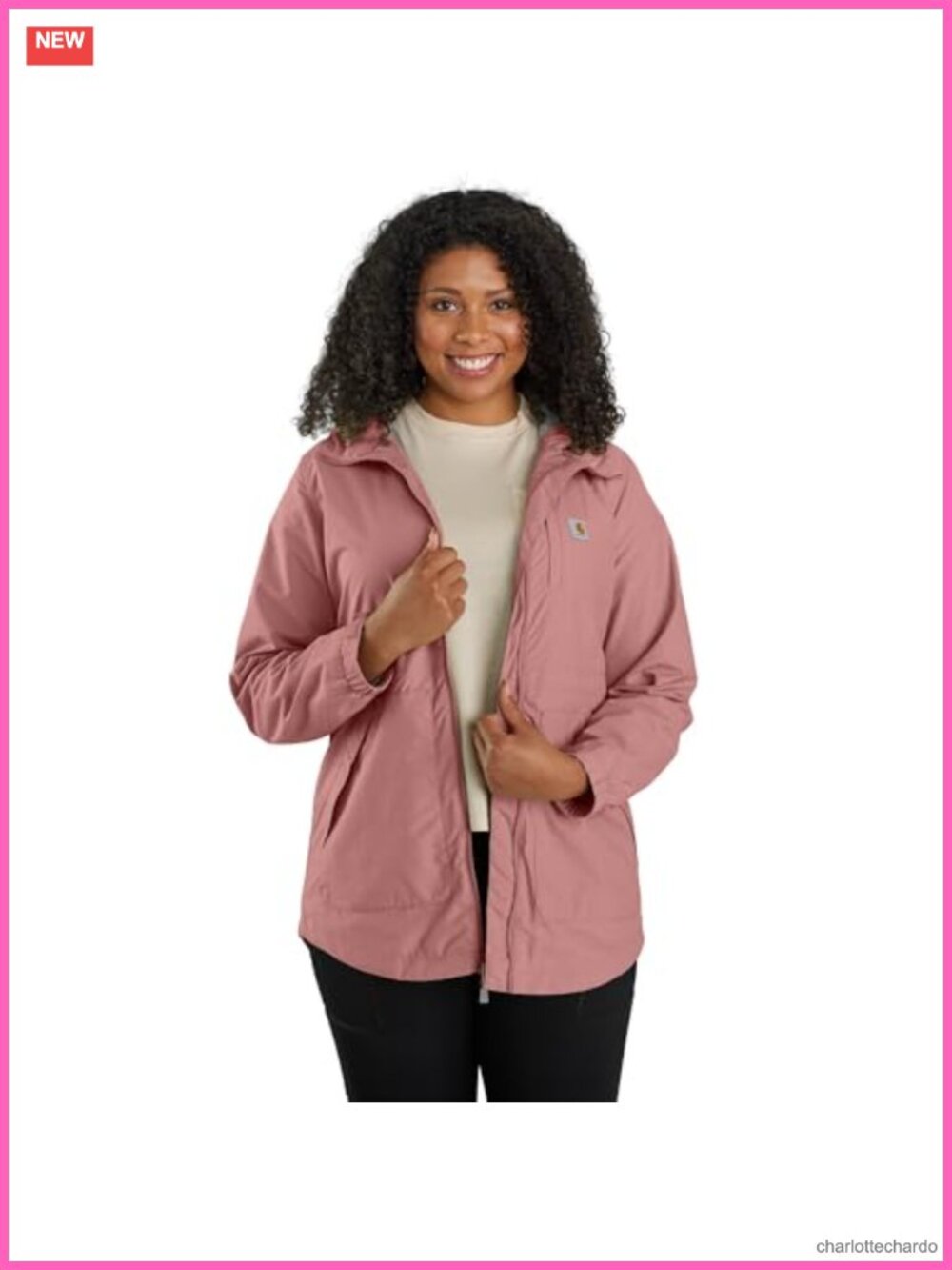 Carhartt Women's Rockford Coat Wind Fighter Hooded Anorak Nylon Long Sleeve